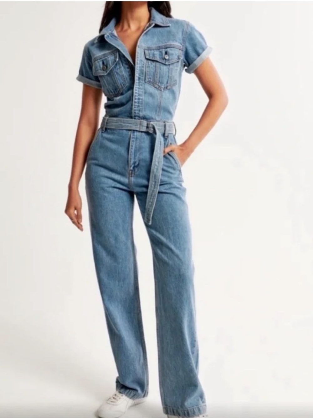 Abercrombie & Fitch Relaxed fit 90's Denim Jumpsuit - Picture 6 of 8